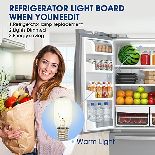 297048600 Refrigerator Light Bulb 40W FOR Frigidaire Kenmore Whirlpool  KitchenAid Electrolux 241552802 AP3770086 AP3867287 AH976993 EA976993  EA1149215