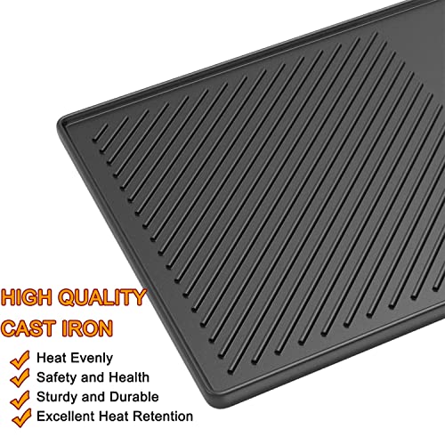 19.4 Inch Cast Iron Griddle Cooking Replacement Parts for Traeger 34 series pellet smoker grill and Pit Boss 780,800,820,1000 And 1000 XL series & 1100 Pro series & Austin XL pellet smoker grill - Grill Parts America