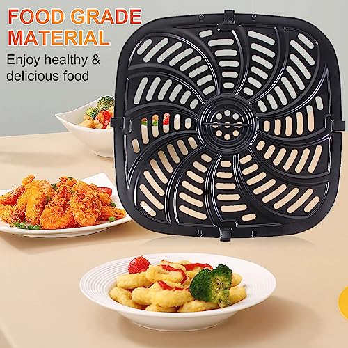 Upgraded Air Fryer Replacement Grill Pan for Chefman 8 QT, Nonstick Air Fryer Plates with Rubber Bumpers, Air Fryer Accessories Replacement Tray, Dishwasher Safe - Grill Parts America