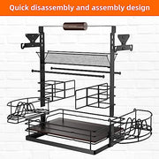 Grill Caddy BBQ Caddy with Paper Towel Holder Kitchen Organization Outdoor Camping Condiment Picnic Accessories Storage Organizer Easy to Disassemble Rv Barbecue Utensil Holder Upgraded Version - Grill Parts America