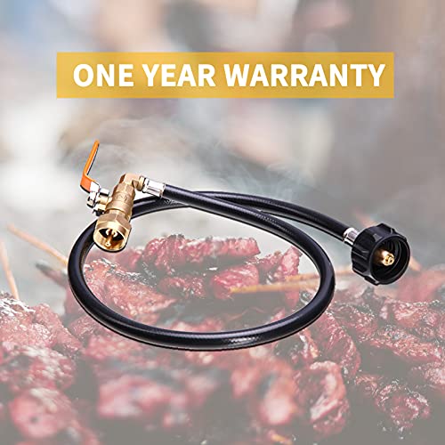 New Updated Propane Refill Adapter Hose 36’’ Propane Extension Hose Propane Refill Hose with ON-Off Control Valve for 1 LB Propane Gas Tank 350PSI High Pressure Camping Grill (QCC Type1 Inlet) - Grill Parts America