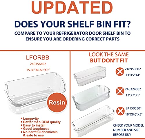 UPGRADE 240356402 Refrigerator Door Bin Replacement Part, Compatible with Frigidaire Refrigerator Door Shelf LFSS2612TF0 FFSS2615TS0 FGHS2631PF4A FGHS2655PF LGUS2642LF1 LFSS2612TE0 Door Bin(2-Pack) - Grill Parts America