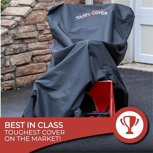 Tough Cover Snow Blower Cover - Basic Edition, Certified Waterproof, Heavy Duty 210D Marine Grade Fabric, Universal Fit, Outdoor Protection, Snowblower Cover Universal (Black) - Grill Parts America