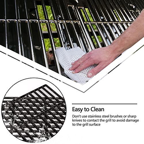 Hongso 17 5/8 Inch Porcelain Coated Cast Iron Cooking Grid Grate Gas Grill Replacement Part for Brinkmann 810-3660-S and Smoke Canyon GR2002401-5C-00, Set of 4, PCD104 - Grill Parts America