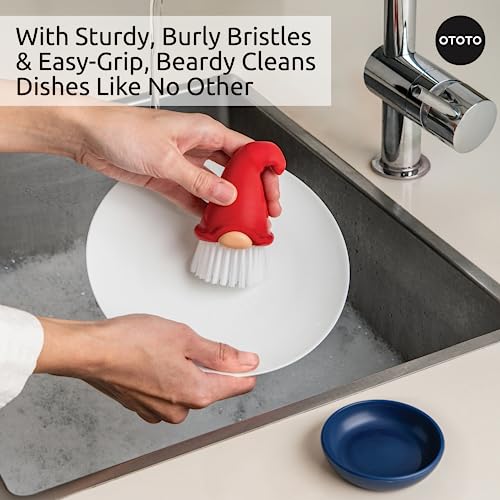 New!! Beardy Dish Brush by OTOTO - Kitchen Scrubbers for Dishes, Kitchen  Scrub Brush for Cleaning Dishes, Dish Scrubber Brush - Gnome Gifts, Cute  Kitchen Accessories, Funny Kitchen Gadgets
