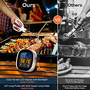 Meat Thermometer, Digital Meat Thermometer with Large Touchscreen LCD, with Long Probe, Kitchen Timer, Grill Thermometer, Cooking Food Meat Thermometer Instant Read for Smoker Kitchen BBQ Oven - Grill Parts America