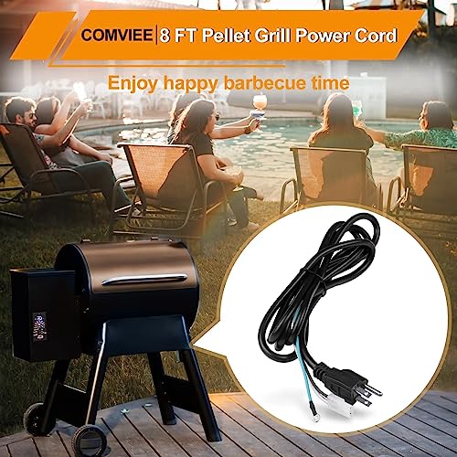 8 Feet Power Cord Replacement Parts Compatible with Pit Boss, Traeger Wood Pellet Smoker Grills - Grill Parts America