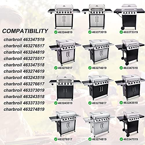 YIHAM KZ924 Grill Replacement Parts for Charbroil Performance 5 Burner 463347518 463347519 463275517 463243518 463243519, 6 Burner 463373019 463244819 Heat Shield+Burner Tube+Carry Over+Igniter Wire - Grill Parts America