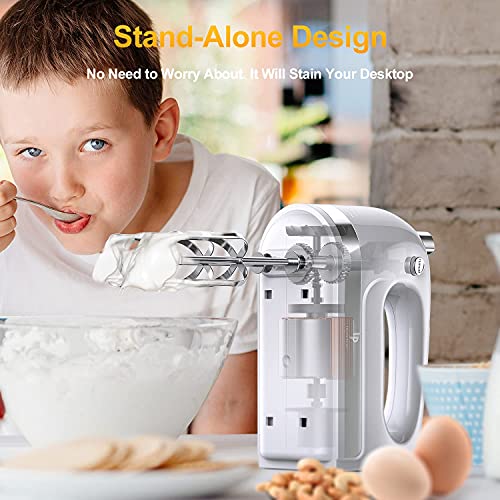 LILPARTNER Hand Mixer Electric, 400W Food Mixer 5 Speed Handheld Mixer, 5 Stainless Steel Accessories, Storage Box, Kitchen Mixer with Cord for Cream, Cookies, Dishwasher Safe - Kitchen Parts America