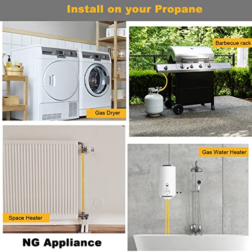 Grehitk Flexible Gas Line Connector for Dryer(1/2 72inch), Gas Hose Connector Kit for Stove, Water Heater, Gas Log, Pipe Diameter 5/8 in.OD(1/2 in. ID) Connector Size 1/2" FIP.1/2"MIP, Stainless Steel - Grill Parts America