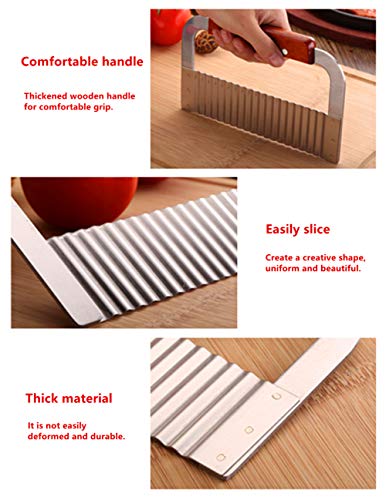 Crinkle Potato Cutter, Wavy Chopper Knife, Upgraded Stainless Steel Blade, Safe Kitchen Tools Wavy Slicer for Fruit, Vegetable, Carrot, Potato - Kitchen Parts America