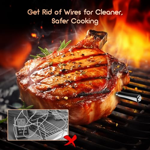 INKBIRD Wireless Meat Thermometer INT-11P-B, Bluetooth Meat Thermometer for Grilling and Smoking, IP 67 Waterproof Wireless Meat Probe for BBQ Oven Grill Smoker Cooking Thermometer Gifts for Man - Grill Parts America