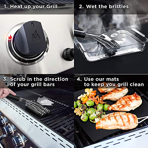 Set Of 2 Metal Bbq Grill Cleaning Brush And Scraper, Extended Stainless  Steel Barbecue Bristles Cleaner Barbecue Oven Grill Kitchen Metal Wire  Cleanin