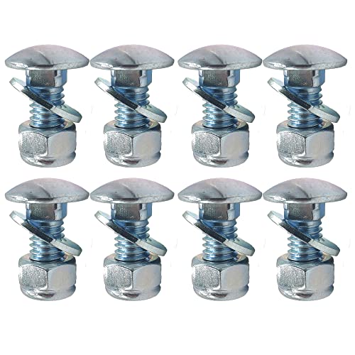 Set of 8, 784-5581A 784-5581 SnowBlowers Carriage Bolts & Nuts Kits Fits MTD 790-00117-0637 790-00120-0637 784-5581A-0637 Shave Plate Scraper Bar (5/16-18) 5/8" - Grill Parts America