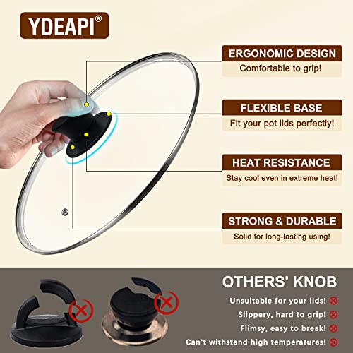Universal Pot Lid Replacement Knobs, Ydeapi Silicone Pan Lid Holding Handles, Heat Resistant, Non-Slip Handle - Kitchen Parts America