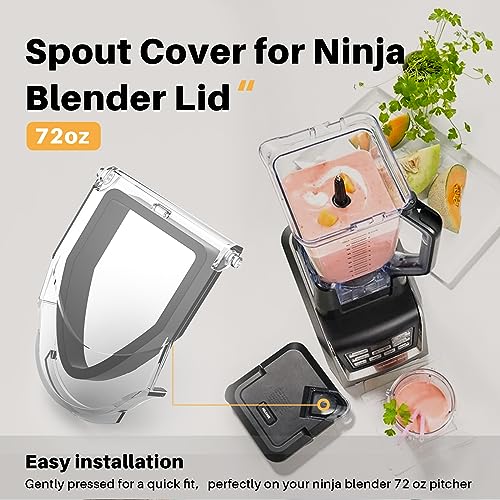 Blender Lid Replacement for Ninja, Spout Cover Blender Top Replacement Parts  for Ninja Locking Lid 72 oz Pitcher BL610 BL770 BN701 BN801