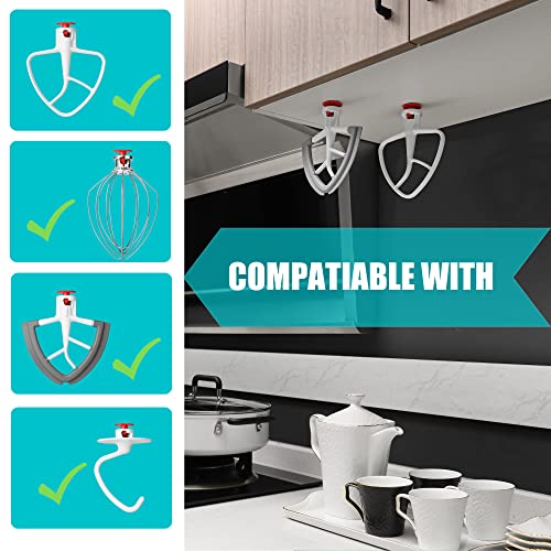 Kitchen Mixers Attachments Hangers-Besuerte Kitchen Mixer Parts for Organizing Kitchen Aid Stand Mixer Attachments, Kitchen Accessories For Stand Mixer Under Cabinet Storage Mount(4pcs Red ) - Kitchen Parts America