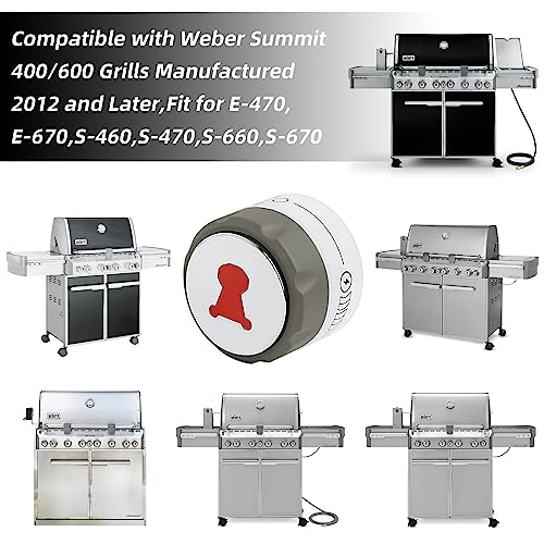 NOVINO 91538 Lighted Control Knobs for Weber Summit Grill 2012+ 400/600 Series E-470 670, S-460 470 660 670, 2-Pack Main Burner Lighted Control knob - Grill Parts America