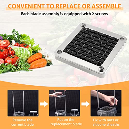 WICHEMI Dicer Blades Commercial Vegetable Chopper Dicer Blade Replacement Stainless Steel Blade for Chopper Dicer Commercial Vegetable Fruit Dicer Replace Blade (3/8" Blade) - Kitchen Parts America