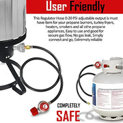 GasOne 2109-RED 4 ft High Pressure 0-20 PSI Adjustable Regulator with Red QCC-1 Type Hose-Works with Newer U.S. Propane Tanks - Grill Parts America
