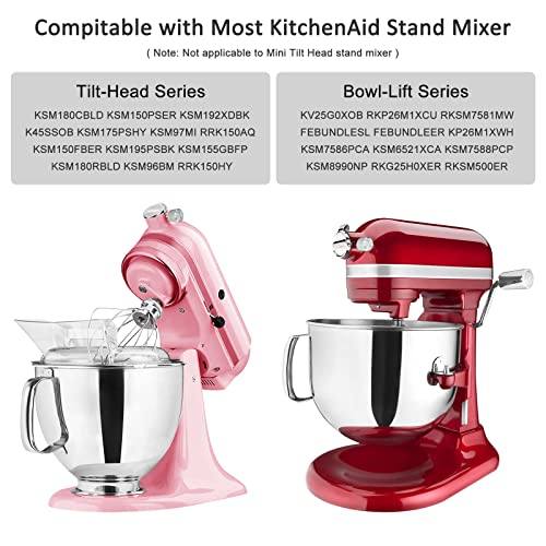 Mixer Thumb Screw Replacement Part, YISH Aluminum Attachment Knob for KitchenAid Bowl-Lift Stand Mixer & Tilt-Head Stand Mixer, Bright Silver - Kitchen Parts America