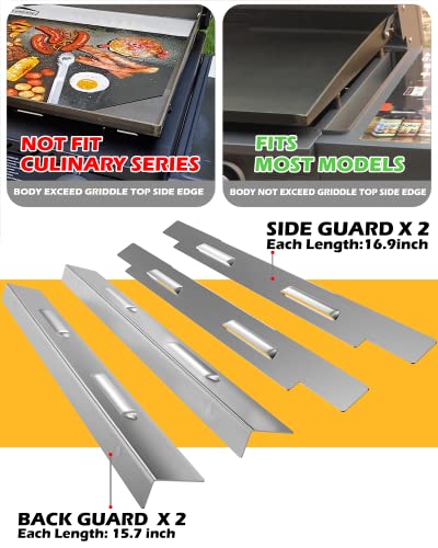 Wind Guards for Blackstone 36 Inch Griddle, Blackstone Griddle Accessories, Stainless Steel Magnetic Wind Screen, Compatible with Rear Grease Cup, Hood and Side Shelf, Gas Saving - Grill Parts America