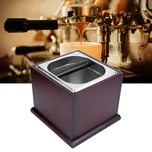 Coffee Knock Disposal Box Grounds Container Waste Bin espresso Machine Parts Coffee Shop Accessory with Wood Base for Home Kitchen Bar(Large) - Kitchen Parts America