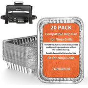 TOHONFOO 20 Pack Drip Pan Liners for Ninja OG701 Woodfire Outdoor Grill & Smoker - Compatible with Weber Genesis - Spirit - Q Series - Disposable Aluminum Foil Grease Tray Liners - Grill Parts America