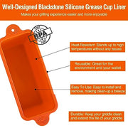 AKSDTH 2 Pack Blackstone Silicone Grease Cup Liners for 36 28 22 17 Inch Griddle, Reusable Grease Catcher Liner Grill Grease Tray Blackstone Accessories, Replacement of Aluminum Foil Drip Pans, Orange - Grill Parts America