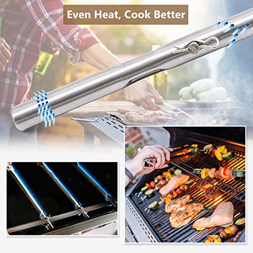 Grill Replacement Parts for Charbroil 463344015, 463343015, 463433016, 463240015, 463432215 Gas Grill, Stainless Steel Heat Plate Shields, Crossover Tubes Grill Burner for Charbroil 4 Burner Grill - Grill Parts America