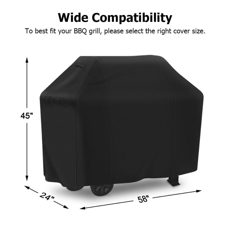 iCOVER BBQ Grill Cover 58 inch, 420D Waterproof UV Resistant Polyester, Easy On/Off, Compatible with Weber, Char-Broil, Nexgrill, Holland, Jenn Air - Grill Parts America