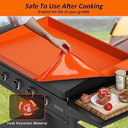 36" Silicone Griddle Mat, Upgrade Full-edge Griddle Top Covers for Blackstone 36 Inch, All Season Cooking Protective Cover, Protect Griddle from Rodents, Insects, Debris and Rust (Orange) - Grill Parts America