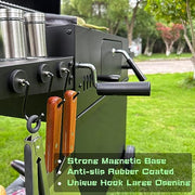 UNUSFIRE Magnetic Hooks,4Pack Heavy Duty Magnetic Hooks for Hanging Utensils,Anti-Scratch Strong Magnetic Grill Hooks with Magnet Rubber Coated for BBQ Tools Fridge Kitchen Cruising - Grill Parts America