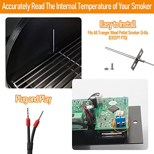 Upgrade Digital Thermostat Control Board Replacement Parts Kit Compatible with Pit Boss Pellet Grill Smoker PB700,340,440,820, Include Meat Probe, Temperure Sensor Probe, Igniter Hot Rod and Fuse - Grill Parts America