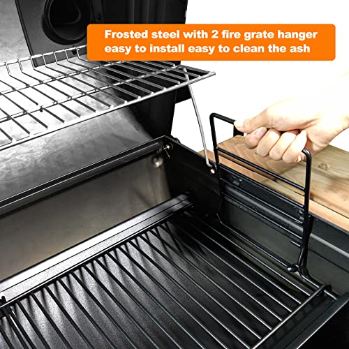 Hisencn 15"- 27" Adjustable Ash Pan/Drip Pan for Chargriller 5050 5072 5650 E1224 1224 1324 2121 2222 2727 2828 2929 2123 Charcoal Charbroil 17302056, with 2 Pack Fire Grate Hangers Replacement Parts - Grill Parts America