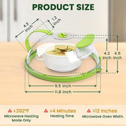 Gracenal Microwave Cover for Food, Clear Microwave Splatter Cover with Handle and Water Storage Box, 10 Inch Plate Covers, Kitchen Gadgets and Accessories, House Essentials for New Home Gifts, Green - Grill Parts America