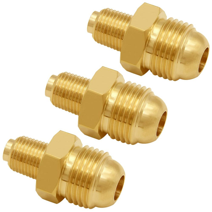 Uenede 3PCS Propane Orifice Connector Brass Tube Fitting, 3/8" Flare x 1/8" NPT Male, Gas Orifice Jets Nozzle for Freestanding Casting Cooking Stove Grill Turkey Pot Cooker Fryer Parts - Grill Parts America