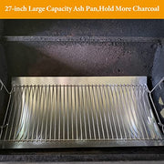 Stainless Steel 27 Inch Ash Pan Replacment Part for Chargriller Charcoal 1224, 1324, 2121, 2222, 2727, 2828, 2929,BBQ Accessories for Charbroil 17302056 Grill,with 2 Fire Grate Hangers - Grill Parts America