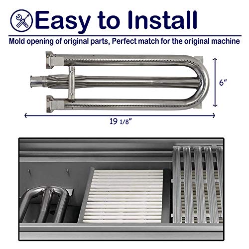 YOUFIRE Gas Grill Burner 19 1/8" x 6" Stainless Steel BBQ Replacement Parts for Brinkmann/Charmglow 810-8905-S and DCS Gas Grills, 3 Pack Burner Tube Grill Pipe Accessories - Grill Parts America