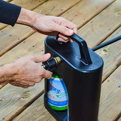 Flame King YSN1LBPB ProBoost Dual 1LB Propane Tank Carrier QCC Outlet, Black - Grill Parts America