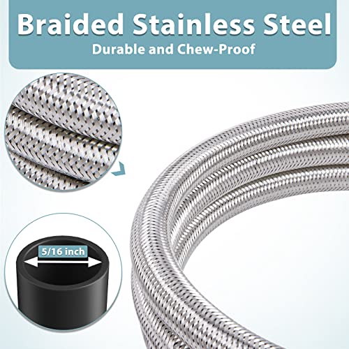 SHINESTAR 15ft Propane Hose with Regulator for Propane Fire Pit, Patio Heater, Gas Grill, 3/8 Inch Female Flare, Durable Stainless Braided - Grill Parts America