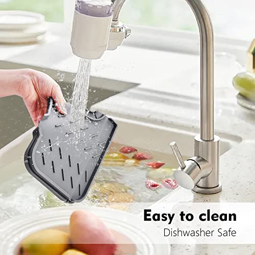 Kitchen Faucet Sink Splash Guard, Silicone Faucet Catcher Mat