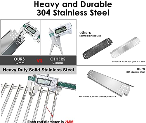 Hisencn 304 Stainless Steel Grill Parts for Home Depot Nexgrill 4 Burner 720-0830H, 720-0830D, 720-0783E Gas Grill Models, Grill Burner, Heat Plate, Cooking Grates Grill Replacement Kit - Grill Parts America