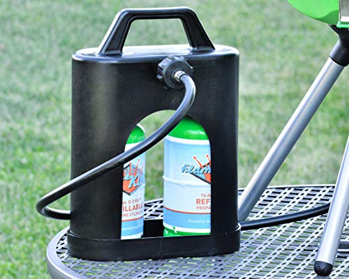 Flame King YSN1LBPB ProBoost Dual 1LB Propane Tank Carrier QCC Outlet, Black - Grill Parts America