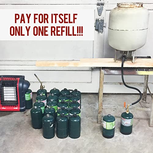 PatioGem Propane Refill Adapter for 1 lb. Tanks, 3FT Propane Refill Adapter, Propane Filler Adapter 1 Pound, Propane Tank Refill Adapter, Propane Bottle Refill Adapter, Propane Tank Refill Adapter - Grill Parts America