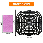Air Fryer Grill Plate for Instants Vortex Plus 6QT Air Fryers, Upgraded Square Grill Pan Tray Replacement Parts with Rubber Feet for Instants, Non-Stick, Dishwasher Safe - Grill Parts America