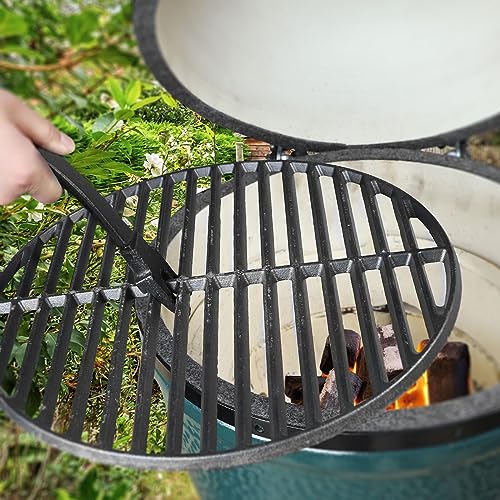 FIRELOOP 2 Set of Heavy Cast Iron Grill Grate Lifter Gripper Barbeque Grid Lifter Fit for Kamado Grill Joe Big Green Egg Accessories 2 Pack Grill