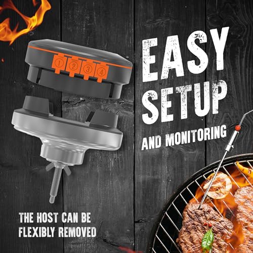 Meat Minder Pro Wireless Grill Smoker Smart Thermometer Upgrade Replacement with Food Probes 195ft Range iOS Andriod Free Smart APP Auto Reconnect Bluetooth Alarms - Grill Parts America