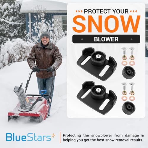 BlueStars 490-241-0038 Universal Snow Blower Rolling Skid Shoes with Hardware - Fit Most 2-Stage and 3-Stage Snow Thrower Snowblowers - Compatible with Craftsman MTD Cub Cadet Arnold Snowblowers - Grill Parts America