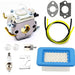Carburetor Air Filter Kit for Echo C1M-K77 PB-580 PB-580T WTA-35 PB-403T Backpack Blower Carb with Air Filter Spark Plug Gasket Fuel Line Tune Up Kit - Grill Parts America